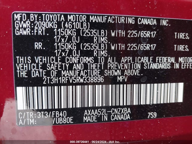 Toyota RAV4 LE 2024 2T3H1RFV5RW338896 Image 9