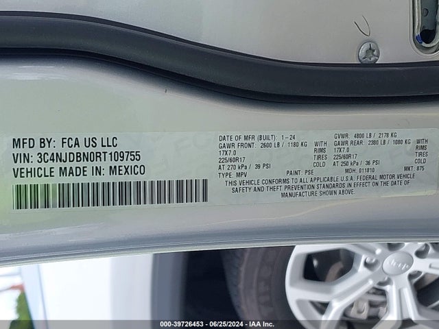 3C4NJDBN0RT109755 Jeep Compass Latitude 4x4
