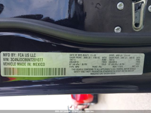 3C4NJDCB6NT201077 Jeep Compass Limited 4x4