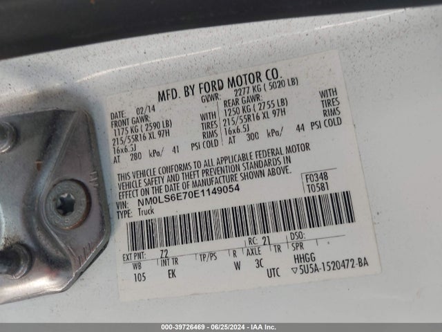 Ford Transit Connect Xl 2014 NM0LS6E70E1149054 Image 9
