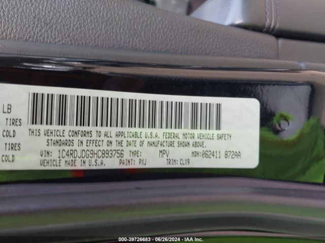 1C4RDJDG9HC893756 Dodge Durango Gt Awd
