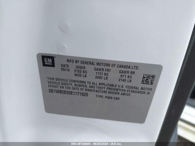 2G1WB5E35E1171920 Chevrolet Impala Limited Lt