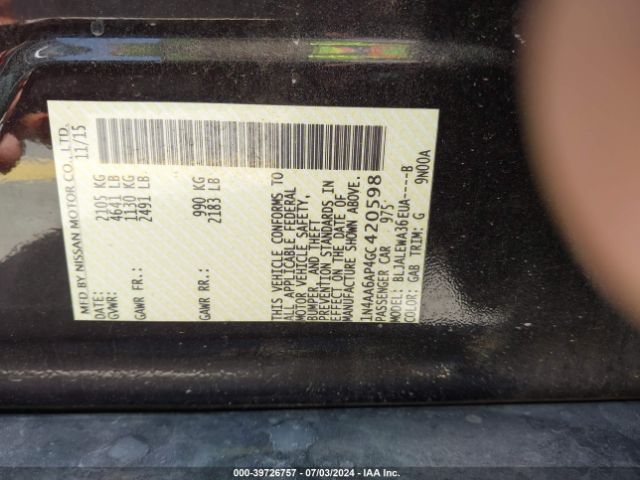 1N4AA6AP4GC420598 Nissan Maxima 3.5 Sl