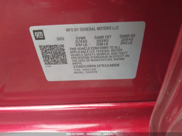 1G6DU5RK1P0114898 Cadillac Ct5 Sport