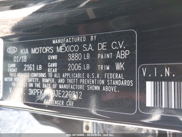 KIA FORTE LX 2018 3KPFK4A79JE229812 Image 9