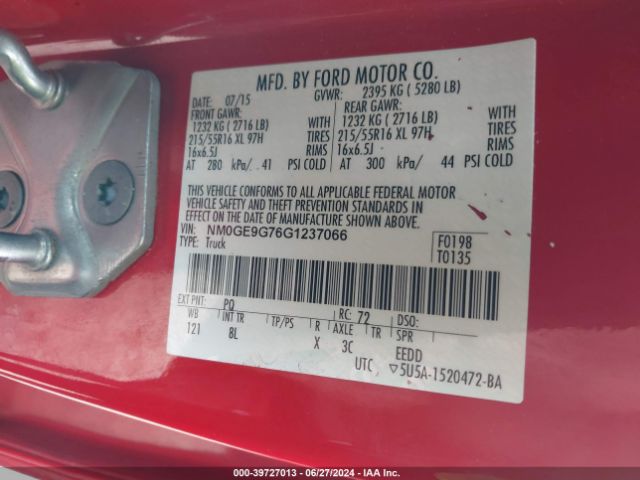 NM0GE9G76G1237066 Ford Transit Connect Titanium