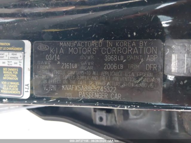 KNAFX5A88E5245322 KIA FORTE EX
