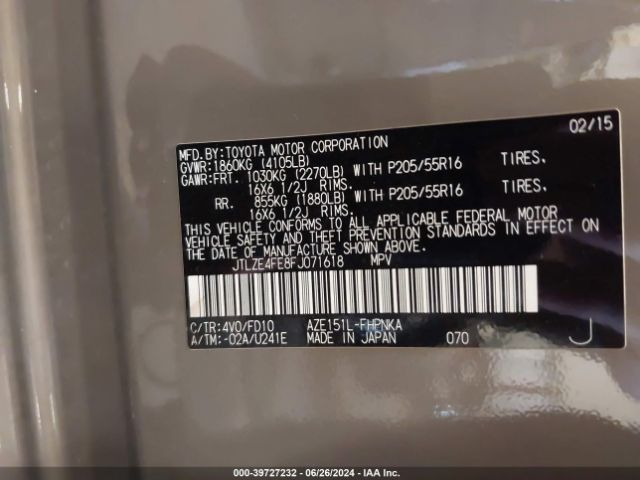 JTLZE4FE8FJ071618 Scion XB