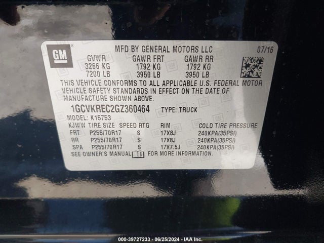 Chevrolet Silverado 1500 1lt 2016 1GCVKREC2GZ360464 Image 9
