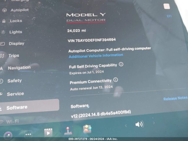 7SAYGDEF0NF394694 Tesla Model Y Performance Dual Motor All-wheel Drive