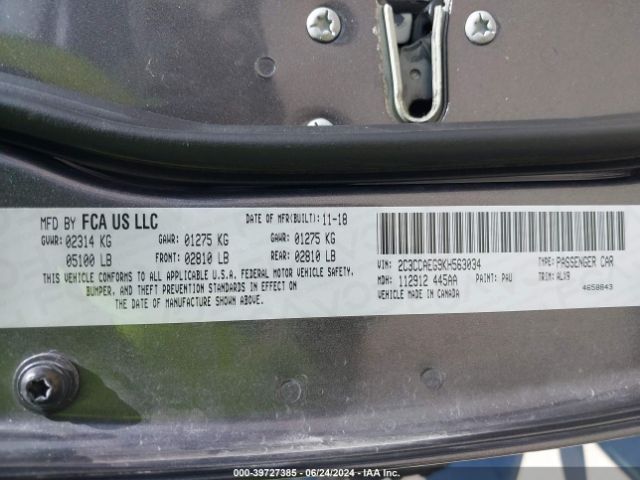 2C3CCAEG9KH563034 Chrysler 300 Limited