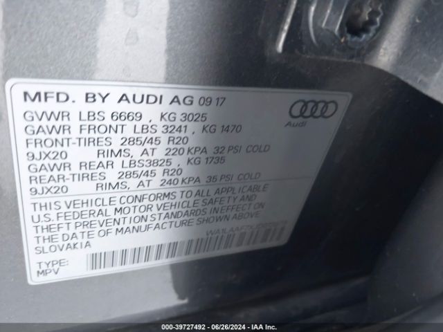 WA1LAAF7XJD013878 Audi Q7 3.0t Premium