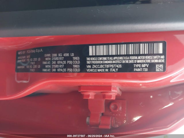 ZACCJBCT8FPB77426 Jeep Renegade Trailhawk