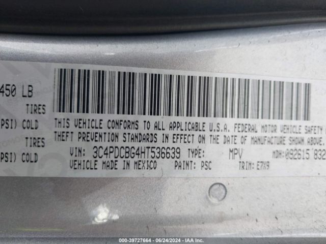 3C4PDCBG4HT536639 Dodge Journey Sxt