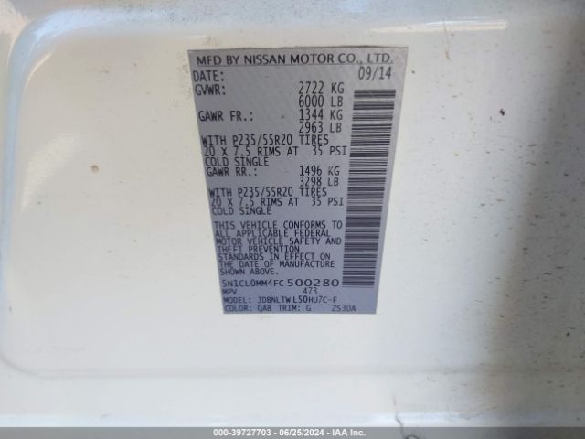 5N1CL0MM4FC500280 Infiniti Qx60 Hybrid