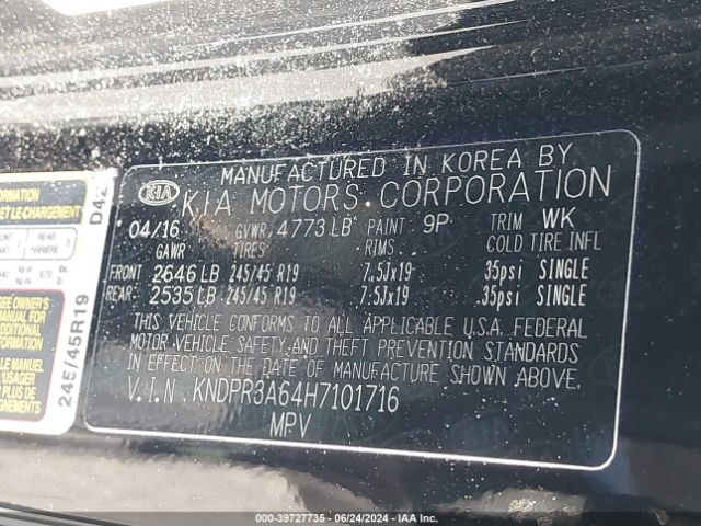 KNDPR3A64H7101716 KIA Sportage Sx Turbo