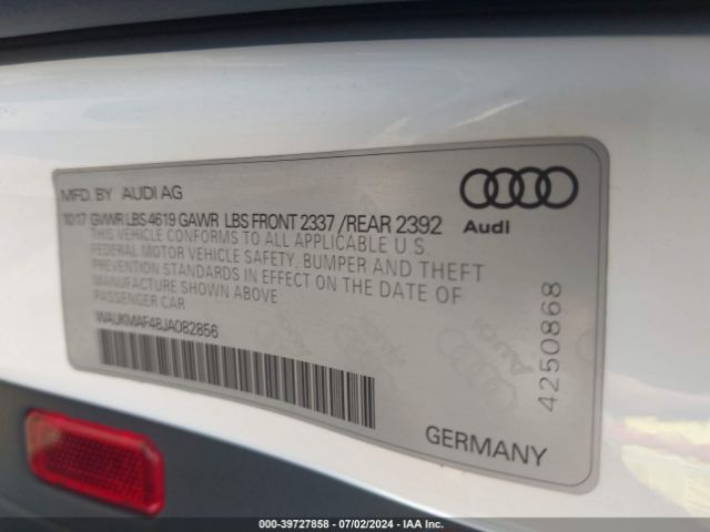 WAUKMAF48JA082856 Audi A4 2.0t Tech Ultra Premium/2.0t Ultra Premium