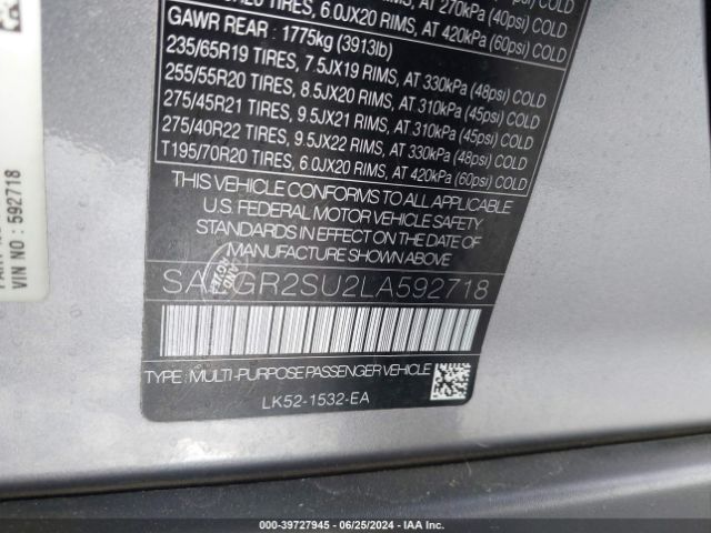 SALGR2SU2LA592718 Land Rover Range Rover
