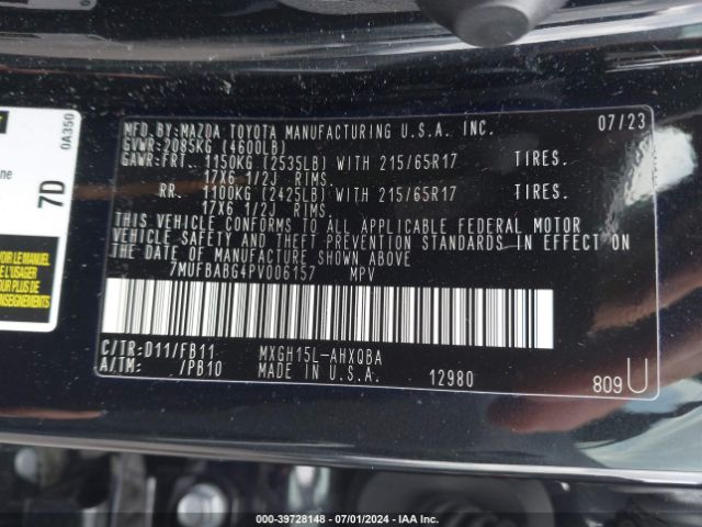 7MUFBABG4PV006157 Toyota Corolla Cross Hybrid S