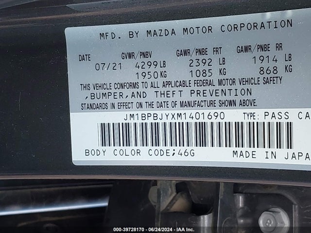 Mazda Mazda3 2.5 Turbo 2021 JM1BPBJYXM1401690 Image 9