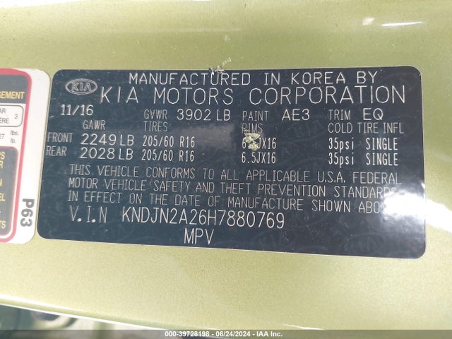 KIA Soul 2017 KNDJN2A26H7880769 Image 9