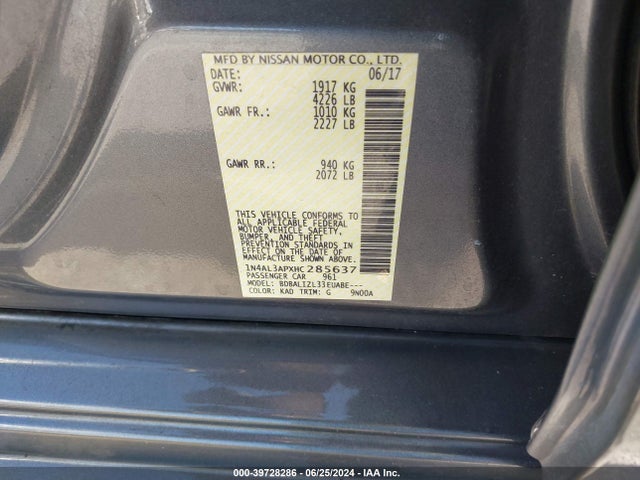 Nissan Altima 2.5 Sv 2017 1N4AL3APXHC285637 Image 9