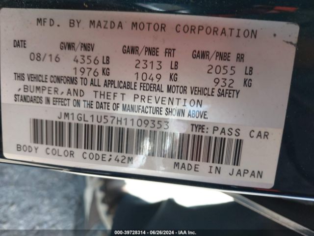JM1GL1U57H1109353 Mazda Mazda6 Sport