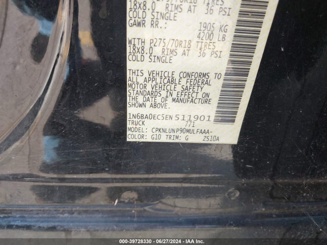 Nissan Titan Pro-4x 2014 1N6BA0EC5EN511901 Image 9