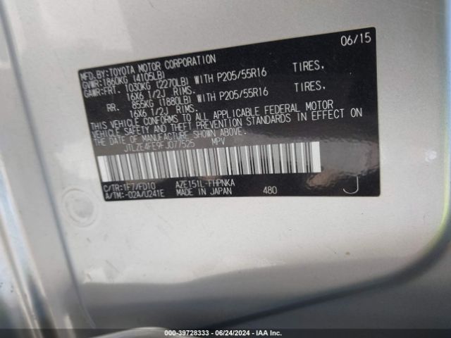 JTLZE4FE9FJ077525 Scion XB