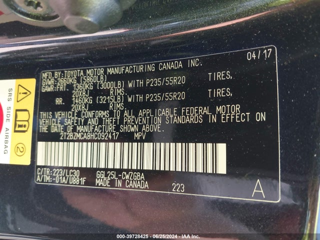 2T2BZMCA8HC092417 Lexus Rx 350 F Sport