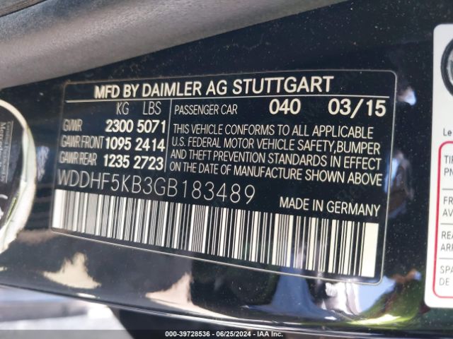 WDDHF5KB3GB183489 Mercedes-Benz E 350