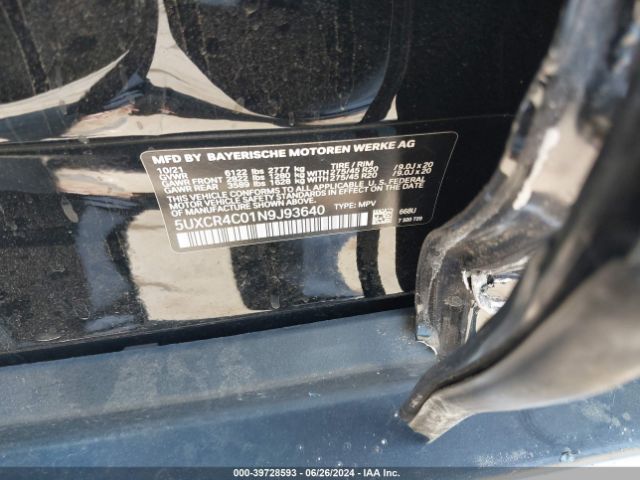5UXCR4C01N9J93640 BMW X5 Sdrive40i