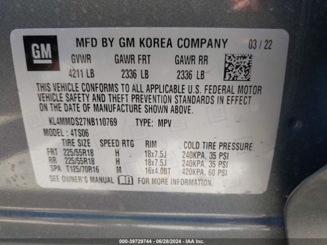KL4MMDS27NB110769 Buick Encore Gx Fwd Select