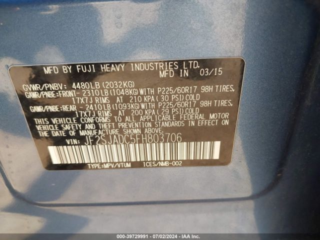 JF2SJADC5FH803706 Subaru Forester 2.5i Premium