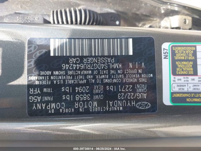 KMHLS4DG7RU644246 Hyundai ELANTRA SEL