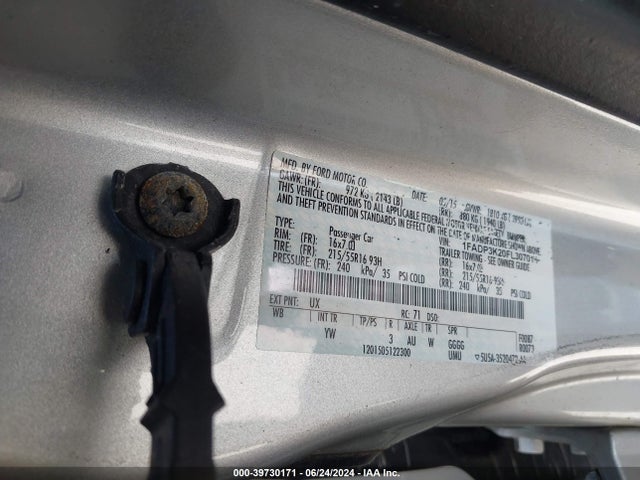 Ford FOCUS SE 2015 1FADP3K20FL307016 Image 9