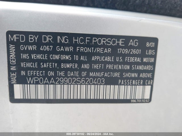 2002 PORSCHE 911 WP0AA29902S620403 Photo 8