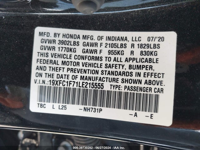 Honda l15b7 2020 19XFC1F71LE215555 Image 25