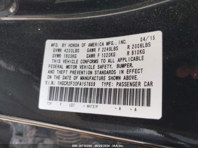 1HGCR2F30FA157659 Honda ACCORD LX