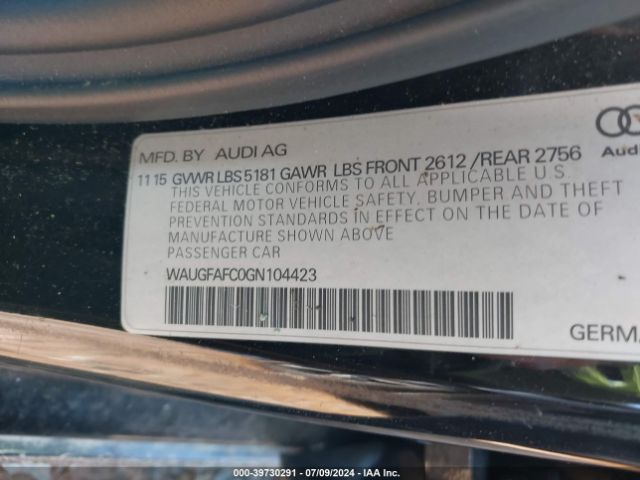WAUGFAFC0GN104423 Audi A6 2.0t Premium Plus