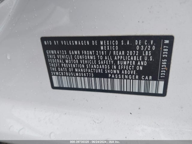 3VWCB7BU5LM056773 Volkswagen Jetta 1.4t R-line/1.4t S/1.4t Se