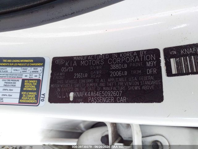 KNAFK4A64E5092607 KIA FORTE LX