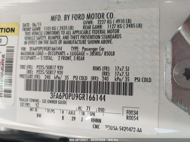 Ford Fusion Energi Se Luxury 2016 3FA6P0PU9GR166144 Image 9
