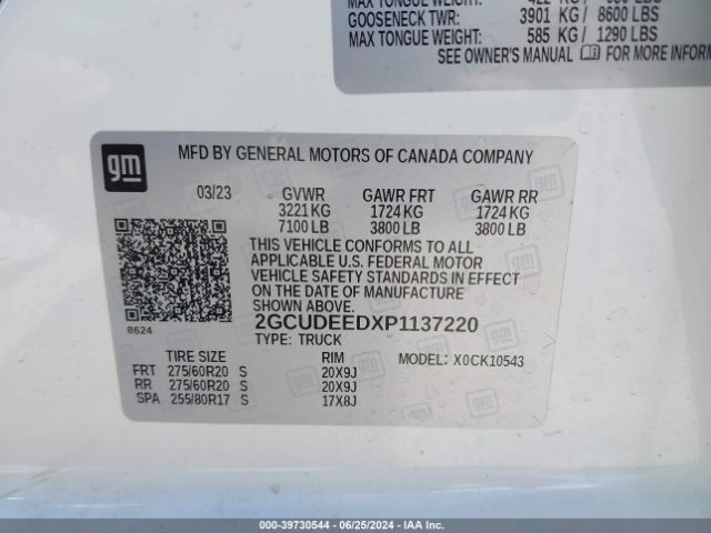 2GCUDEEDXP1137220 Chevrolet Silverado 1500 4wd  Short Bed Rst