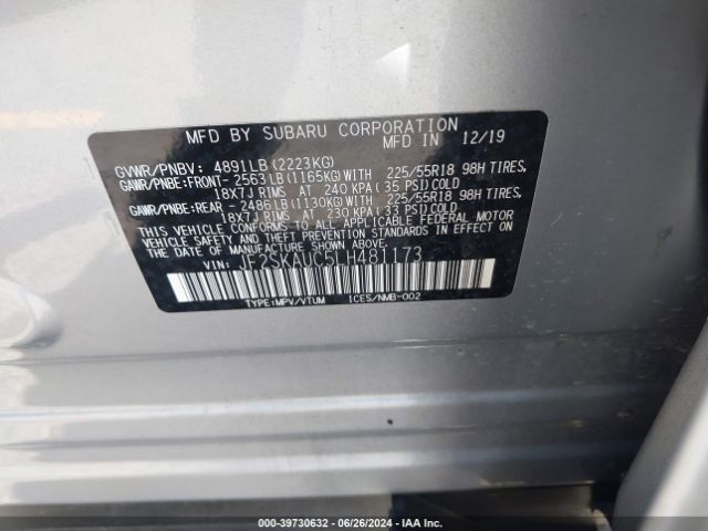 JF2SKAUC5LH481173 Subaru Forester Limited