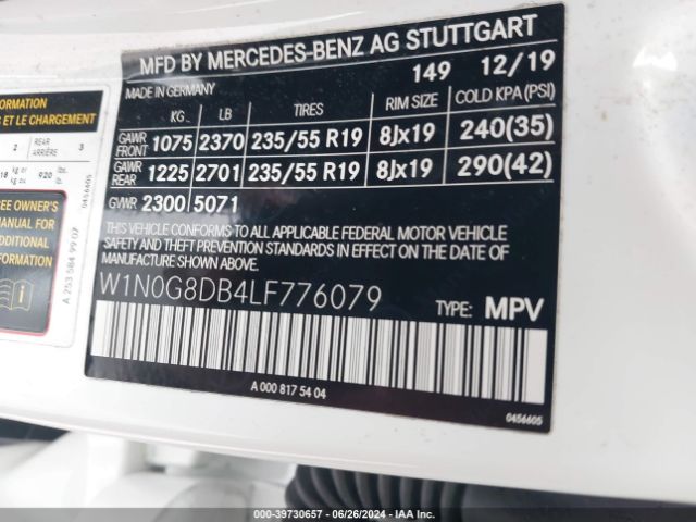W1N0G8DB4LF776079 Mercedes-Benz GLC 300