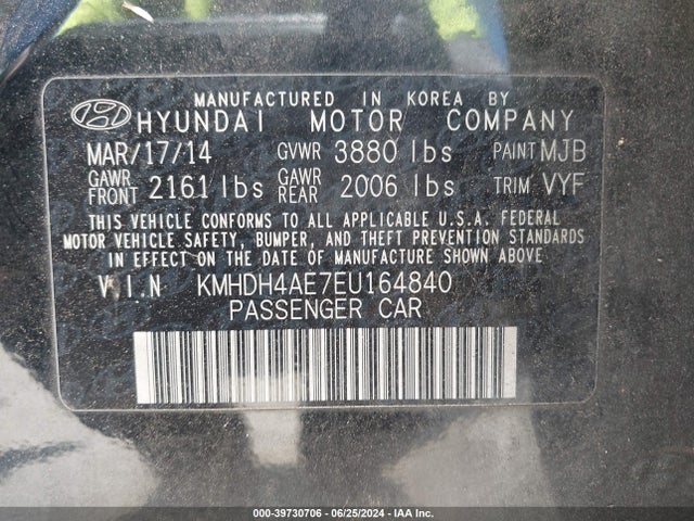 Hyundai ELANTRA SE 2014 KMHDH4AE7EU164840 Image 9