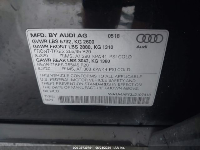 WA1A4AFY3J2197418 Audi Sq5 3.0t Premium Plus