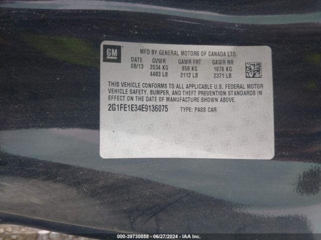 2G1FE1E34E9136075 Chevrolet Camaro 1ls
