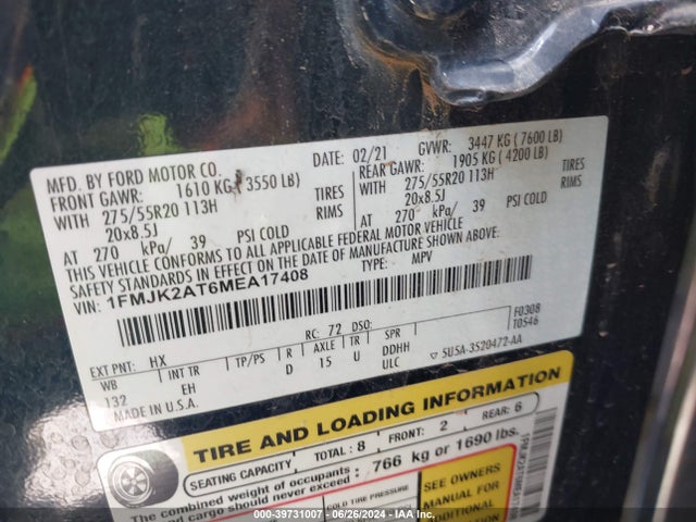 Ford Expedition Limited Max 2021 1FMJK2AT6MEA17408 Image 9